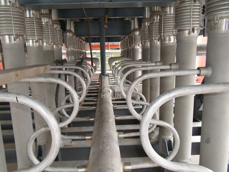 Reformer tubes installed vertically in the radiant section of furnace