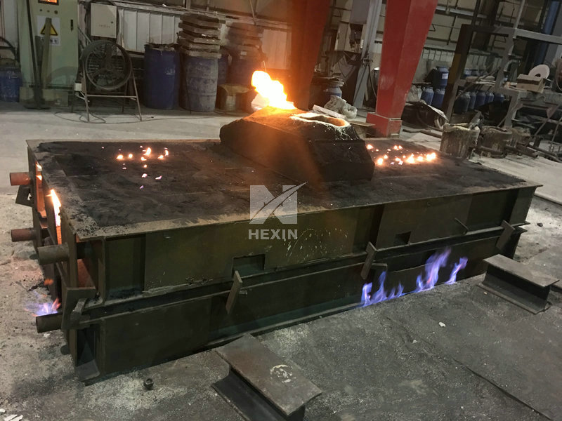 sand patterns after pouring with molten steel