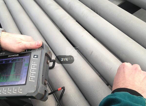 NDT test for centrifugal cast tubes