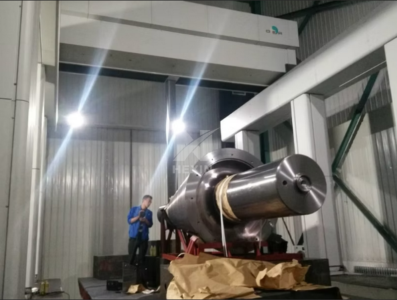crusher shaft under inspection